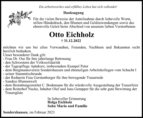 Traueranzeige von Otto Eichholz