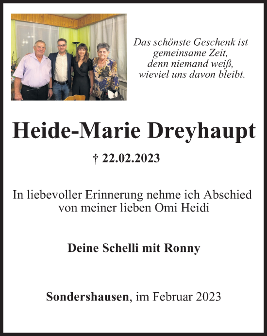 Traueranzeige von Heide-Marie Dreyhaupt