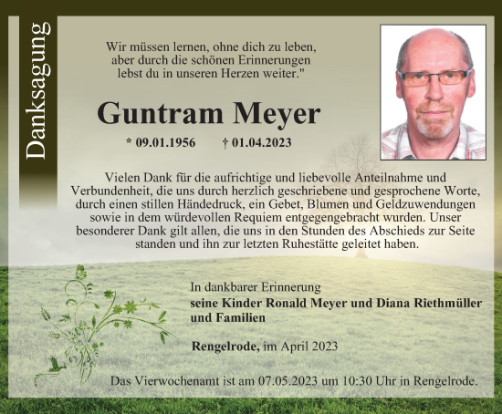 Traueranzeige von Guntram Meyer von Thüringer Allgemeine