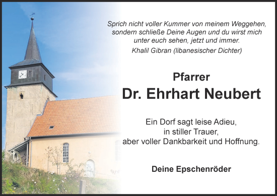 Traueranzeige von Ehrhart Neubert von Thüringer Allgemeine