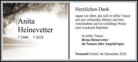 Traueranzeige von Anita Heinevetter von Thüringer Allgemeine