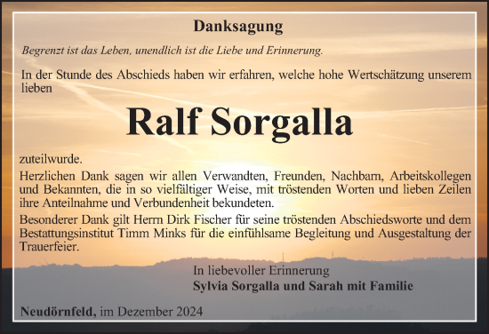 Traueranzeige von Ralf Sorgalla von Thüringer Allgemeine, Thüringische Landeszeitung