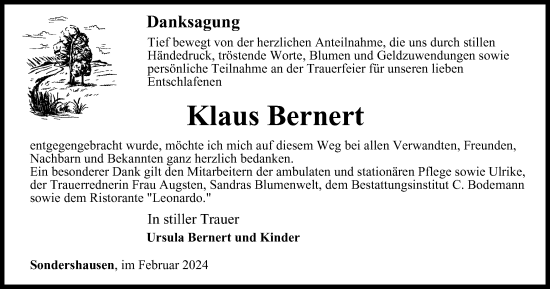 Traueranzeige von Klaus Bernert