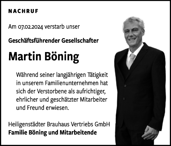 Traueranzeige von Martin Böning von Thüringer Allgemeine