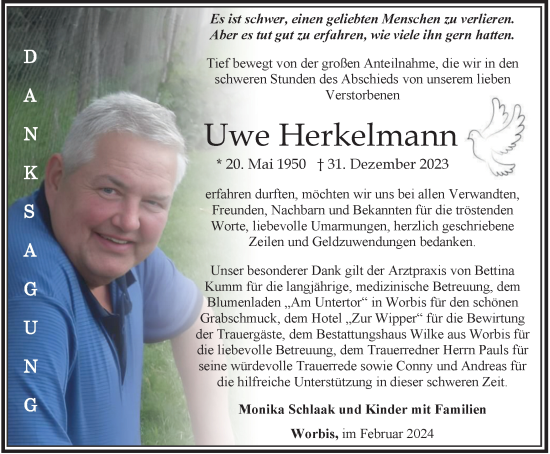Traueranzeige von Uwe Herkelmann von Thüringer Allgemeine