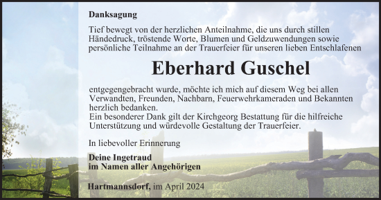 Traueranzeige von Eberhard Guschel  