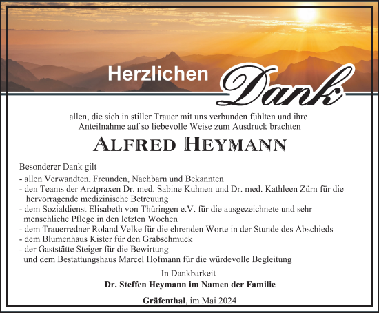 Traueranzeige von Alfred Heymann