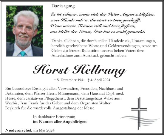 Traueranzeige von Horst Hellrung von Thüringer Allgemeine