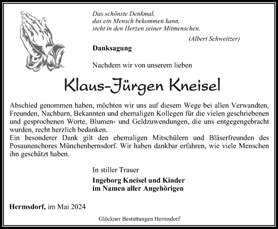Traueranzeige von Klaus-Jürgen Kneisel von Ostthüringer Zeitung