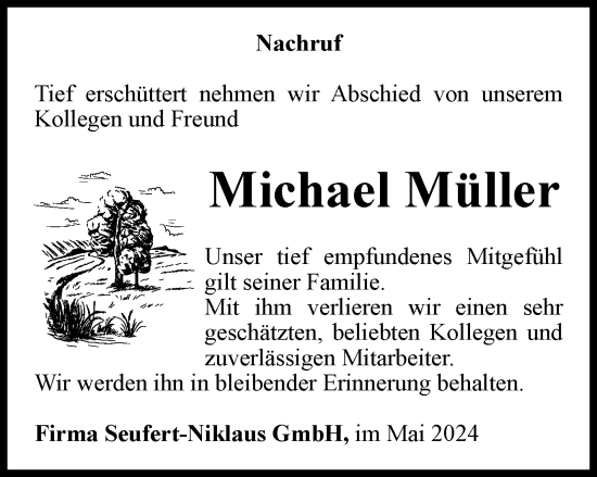 Traueranzeige von Michael Müller von Thüringer Allgemeine