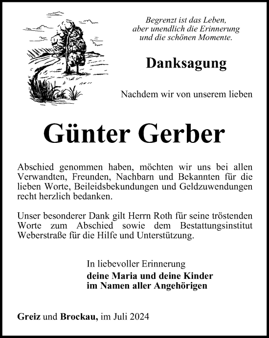 Traueranzeige von Günter Gerber