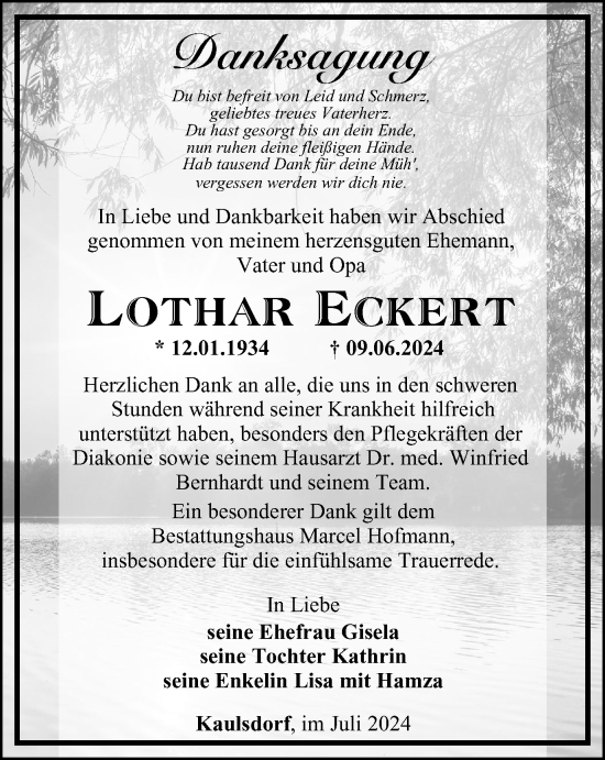 Traueranzeige von Lothar Eckert