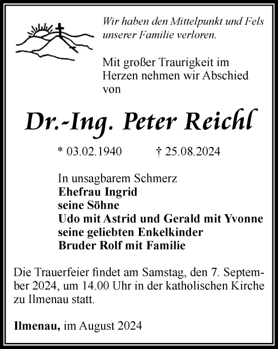 Traueranzeige von Peter Reichl von Thüringer Allgemeine