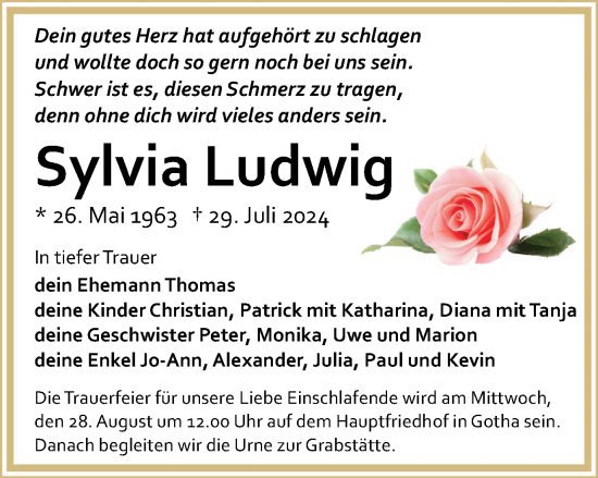 Traueranzeige von Sylvia Ludwig