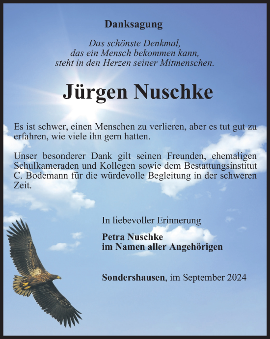 Traueranzeige von Jürgen Nuschke