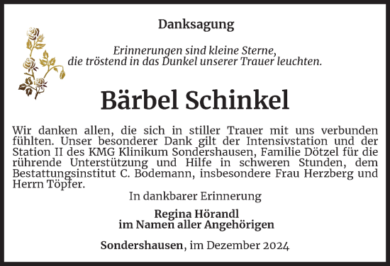 Traueranzeige von Bärbel Schinkel