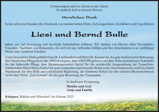Traueranzeige von In Gedenken  von Ostthüringer Zeitung