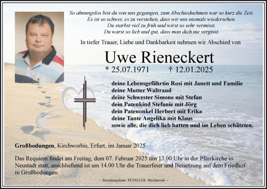 Traueranzeige von Uwe Rieneckert von Thüringer Allgemeine