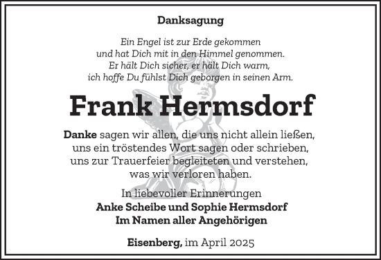 Traueranzeige von Frank Hermsdorf