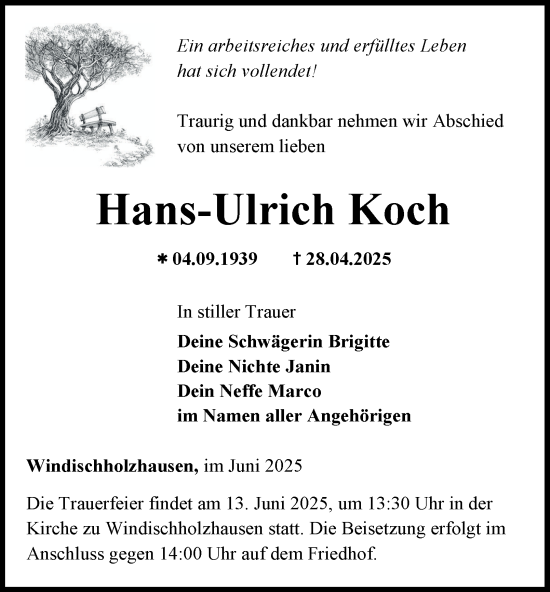Traueranzeige von Hans-Ulrich Koch von Thüringer Allgemeine, Thüringische Landeszeitung