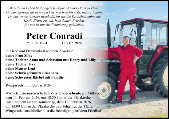 Traueranzeige von Peter Conradi von Thüringer Allgemeine