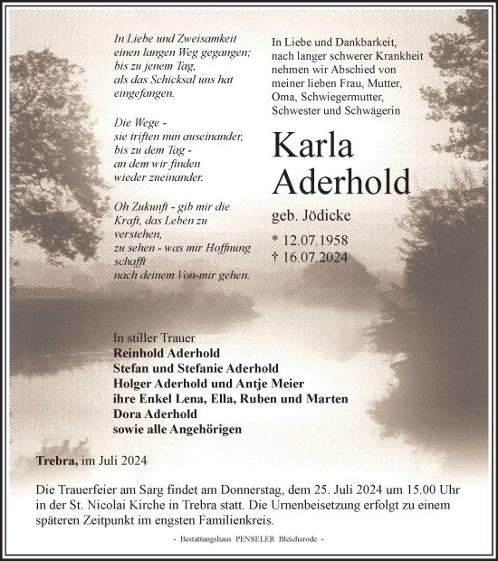 Zur Gedenkseite von Karla Aderhold